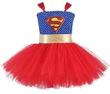 Tutu Dreams Hero Costumes for Toddler Girls Red and Blue (L Super)