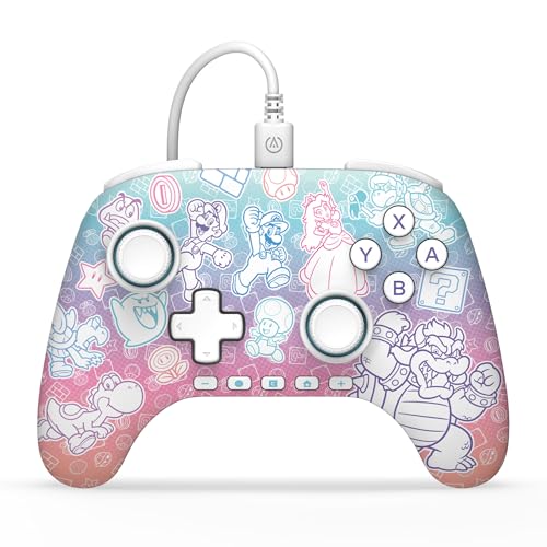 Kabelgebundener Advantage-Controller für Nintendo Switch 2 - Mushroom Kingdom, offiziell lizenziert, Halleffekte, zuweisbare Tasten, Pro-Controller, C-Taste, integrierte Audiosteuerung