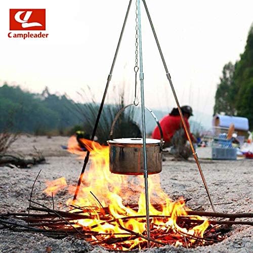 HURA Outdoor Tablewares - Campleader Free disassembly Telescopic Design Outdoor Barbecue Grill Camping Tripod Spreader Cookware Camping Picnic Tools CL013 1 PCs
