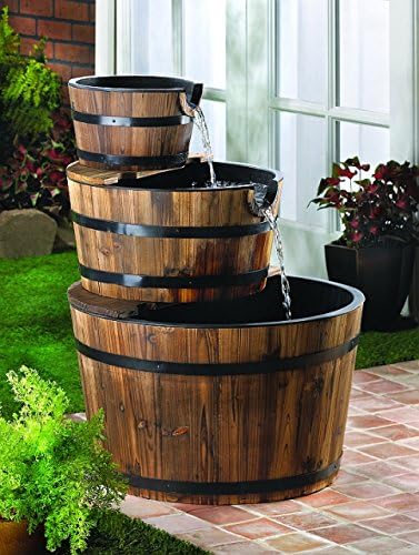Garden Barrel Relaxation Fountain Waterfall Pump Pond Outdoor Statues Sculptures Feng Sui Mainstays Decorative Ornament