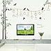 Amaonm Giant Large Family Photo Tree Wall Decal Decor Birds Tree Branches & Lettering Memory Wall Stickers Murals for Bedroom Living Room, 12pcs Frame, Size:114