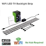 WiFi LED TV Backlight Strip, Compatible with Alexa and Google Home, USB Powered (5V DC), Flexible RGB 5050 Strips, Colour-Changeable Dimmable LED Strip (New Version) …
