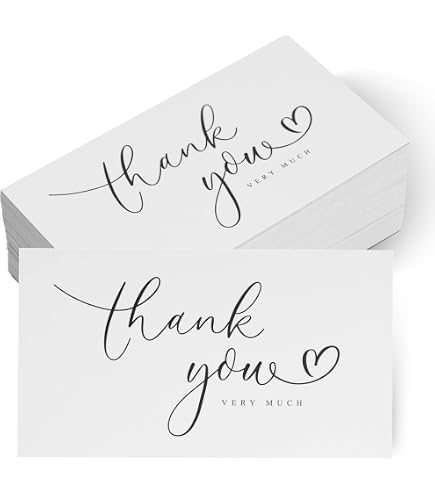 LALAFINA 100pcs Thank You Card Thank You Very Much Cards