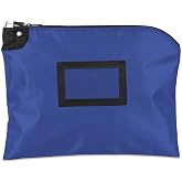 BankSupplies Royal Blue 15W x 11H Laminated Nylon Locking Deposit Bag | Puncture-resistant HIPAA deposit bag with secure lock and 2 keys