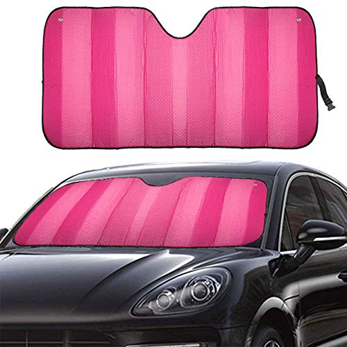 MCBUTY Windshield Sun Shade for Car Pink Thicken 5-Layer UV Reflector Auto Front Window Sunshade Visor Shield Cover and Keep Your Vehicle Cool(55" × 27.5")