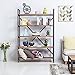 Care Royal Vintage 5 Tier Open Back Storage Bookshelf, Industrial 69.5 inches H Bookcase, Decor Display Shelf, Living Room, Home Office, Real Natural Reclaimed Wood, Sturdy Rustic Brown Metal Frame