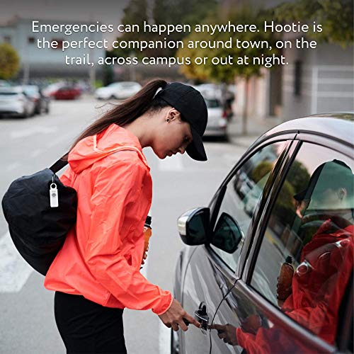 Hootie Personal Safety Alarm for Women, Men, & Kids - Keychain Alarm, Self Defense Strobe & Siren, Security Siren Keychain with 130dB Self Defense Siren & Strobe Light - Black