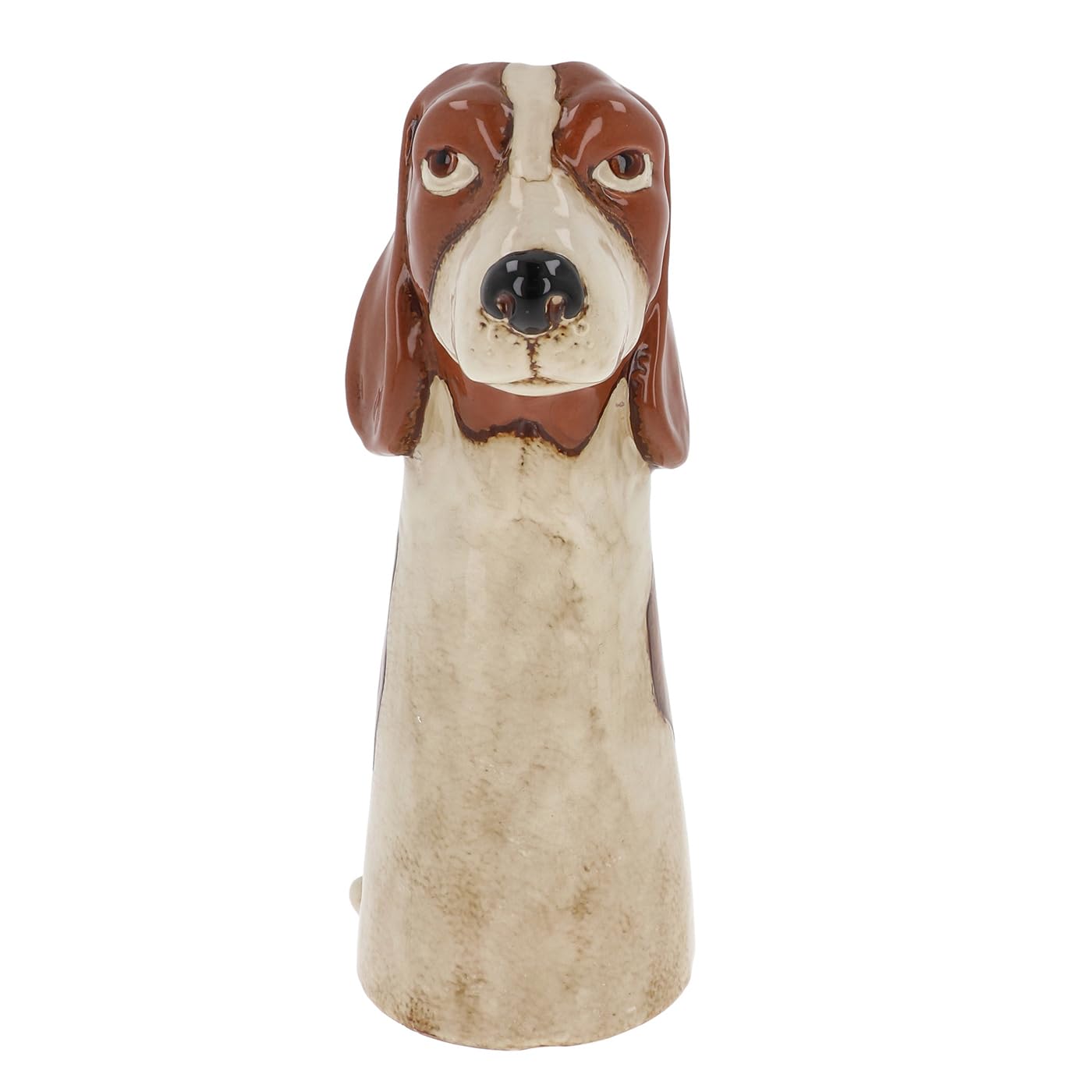 Village Pottery Top Dog Vase Collection - Boxer, Collie, Basset, Patch and More! (Basset)