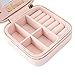 Jewelry Box, Guluman Small Portable Travel Jewelry Storage Case Display Organizer Mirrored Holder for Rings, Earring, Necklace, Bracelet (S=10CM, Pink)