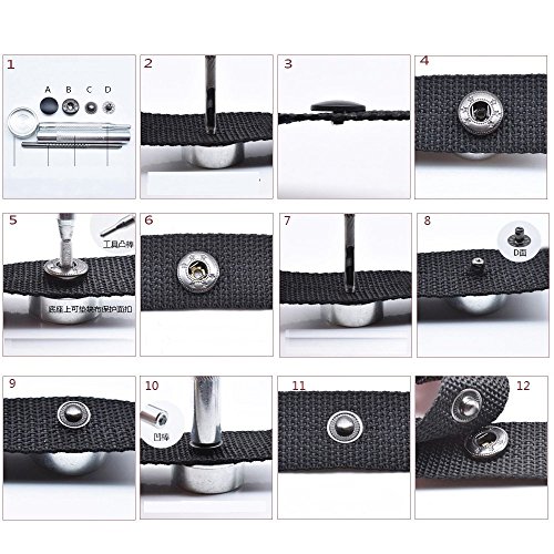 Aiskaer 120 Sets Snap Fasteners Kit, Metal Snap Buttons Press Studs with 4 Pieces Fixing Tools, 4 Color Clothing Snaps Kit for Leather, Coat, Down Jacket, Jeans Wear and Bags - Thumbnail 4