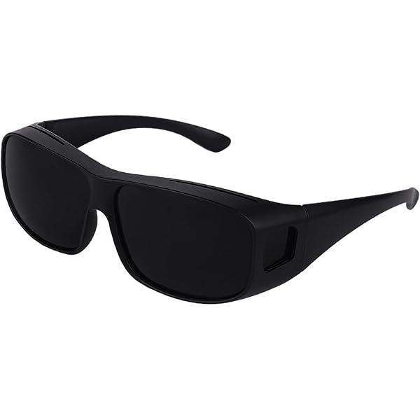 Super Dark Black Lens Fit Over Wraparound Sunglasses for Migraine Relief Amazon.com: DOKOMUCHOS Super Dark Black Lens Fit Over  main image 4