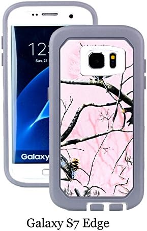 Galaxy S7 Edge Case, Chanory Heavy Duty Shockproof Dirtproof Defender Case Cover with Built-in Screen Protector for Samsung Galaxy S7 Edge (Pink Tree)