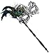 Coxeer Masquerade Mask on Stick Black Halloween Costume Metal Mask for Women