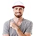 Flat Billed Trucker Cap with Mesh Back in Red White Royal