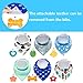 PandaEar Baby Bandana Drool Bibs 6-Pack with Teething Toys, Super Absorbent, 100% Organic Cotton, Neutral Color for Boys & Girls (Neutral)