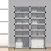 LANGRIA 12-Cube DIY Shoe Rack Modular Organizer Plastic Cabinet 6 Tier Shelving Bookcase Cabinet Closet Black (12 - Regular Cube)