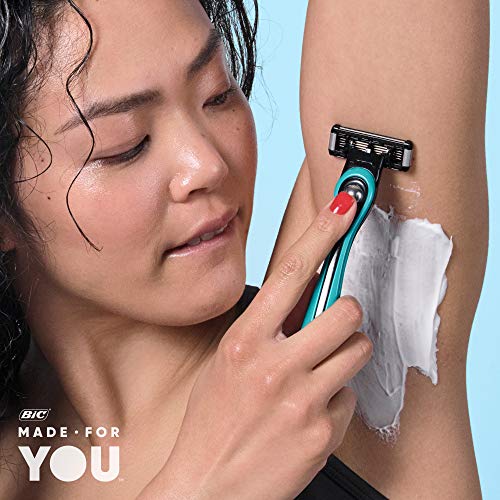 Made For You by BIC Shaving Razor Blades for Every Body - Men and Women, 4 Count - Refill Cartridges with 5 Blades for a Close Shave with Aloe Vera and Vitamin E for Smooth Glide - Thumbnail 7