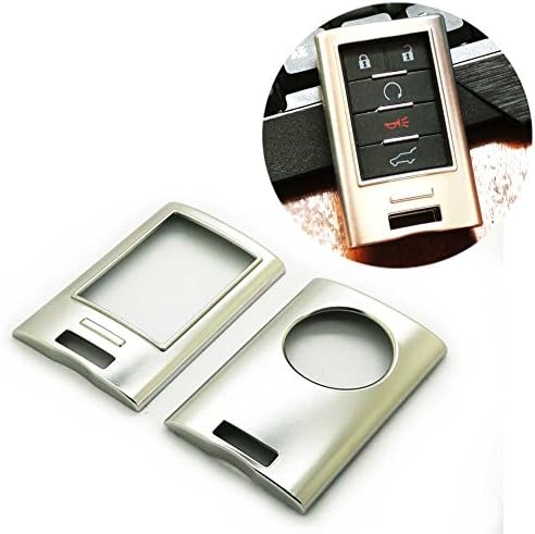 Metallic Paint Color Shell Key Fob Cover for Cadilac Smart Key 4/5/6 Buttons (Matte Silver)