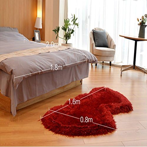 Rug 80x160 elastic silk red bedroom bedside carpeting wedding bed tail carpet children carpet-D 80x160cm(31x63inch)