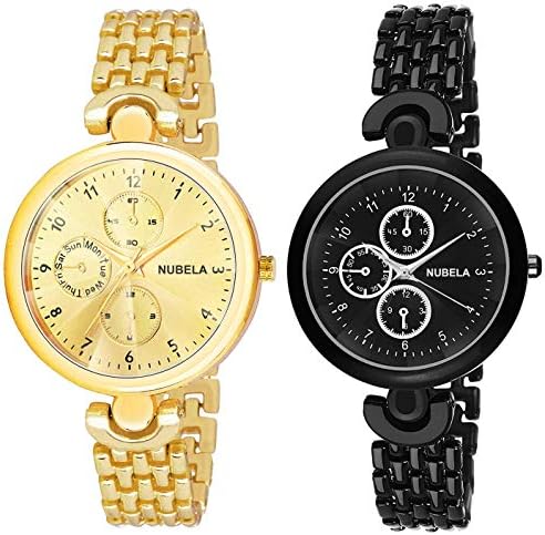 NUBELA Analog Multi-Colour Dial Women's Watch-RD Gold+Black