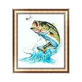 Onpiece DIY 5D Diamond Embroidery Painting Fish Cross Stitch Craft Office Home Decor