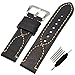 ZLIMSN Thick Genuine Leather Brown Black Watch Band Strap Stainless Steel Buckle 20 mm 22mm 24mm 26mm
