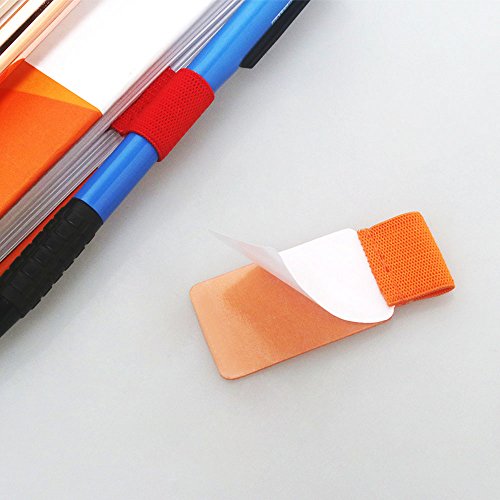 Pen Loop Holder, Self-Adhesive Leather Pen Pencil Holder with Elastic Loop, Adhesive Pen Loop for Notebook, Planners, Calendars, Clipboards etc. (6 Colors 12 Packs)