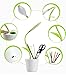 Desk Lamp MECO Working Light USB Rechargeable Desk Light Eye-care studying lamp Flexible Neck 3-Level Dimmer LED reading lamp with Touch-Sensitive Switch and Decor Plant Pencil Holder(Green)