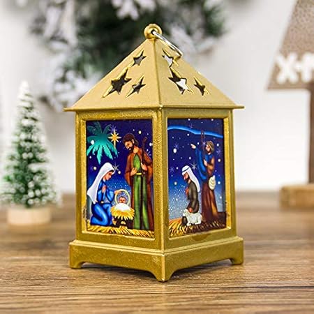 Natale Religione.Ytgood Decorazioni Natalizie Ciondolo Dipinto Religioso Natale Piccole Luci Scava Fuori L Ornamento Stellato F Religione D Oro Amazon It Casa E Cucina