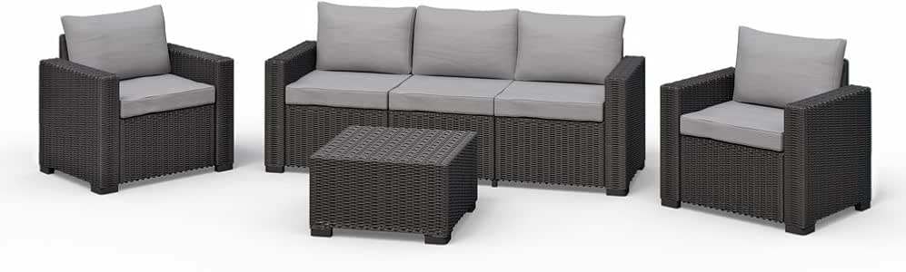 Allibert California Lounge Set Muebles de Jardín Ratán. Asiento Grupo 4