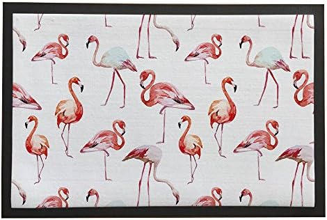 Asawood Doormat Flamingos Anti-Slip Rubber Backed Indoor Entry Doormat 20" x 32" inches