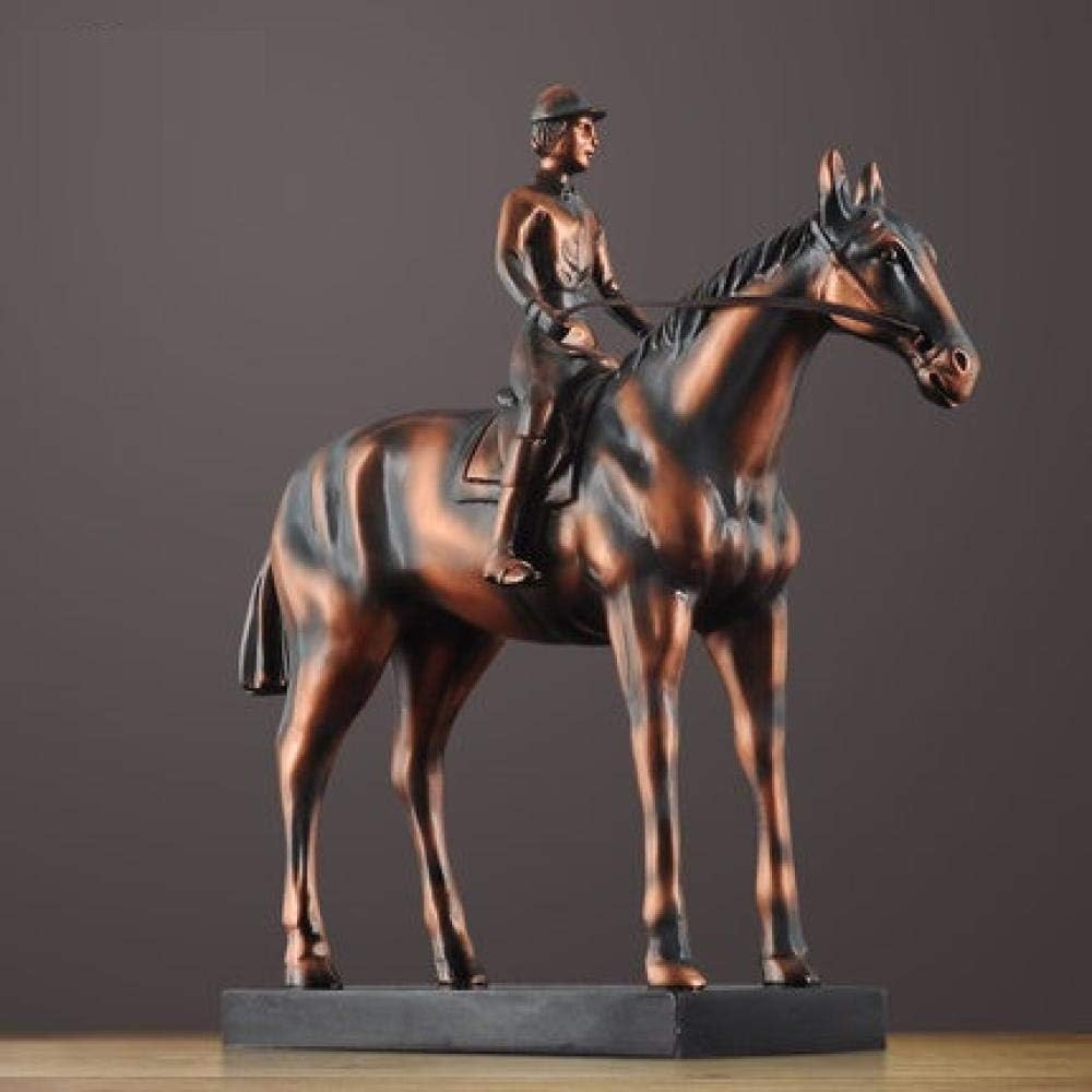 SculpturesQYZ Collectible Figurines Bronze Horse Statue Decor Cold Cast Copper Animal Figurine Art Resin Crafts Home Decoration Accessories For Living Room R1408-Multi-Colored_24.5x9x26cm