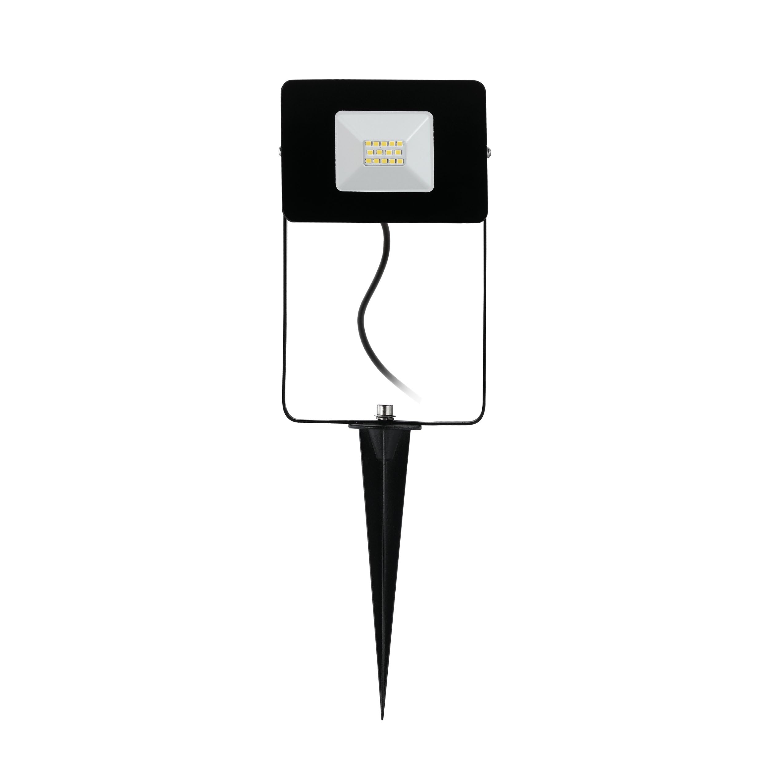 EGLO Faedo 4 LED Outdoor Spotlight, 1 Bulb Outdoor Light Including Ground Spike, Material : Aluminium, Colour : Black, Glass : Clear, IP65
