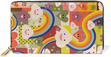 Blue Viper Rainbow Kawaii Personalized Leather Long Wallet Zipper Purse Case Card Holder