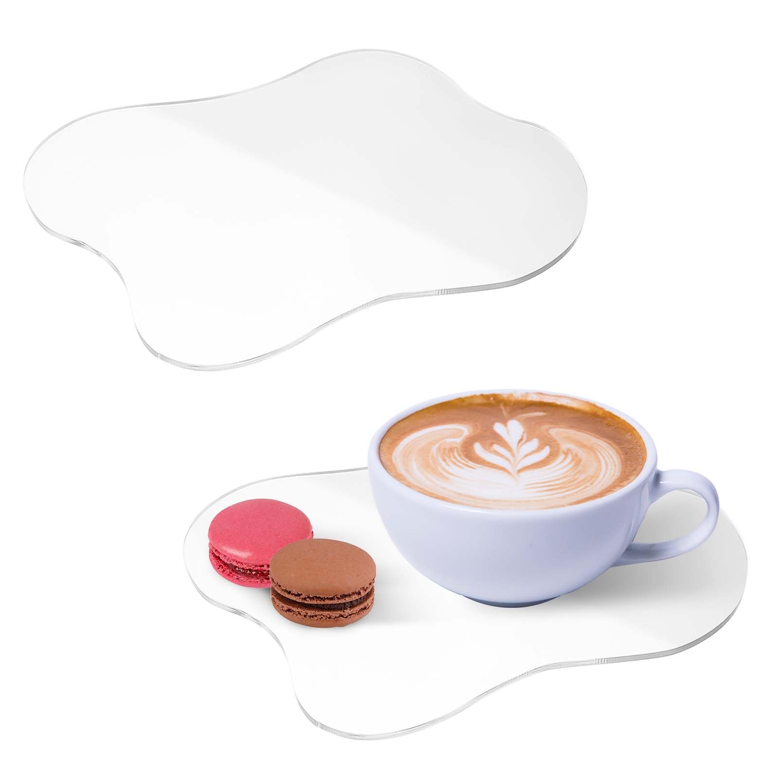 2pcs Cup Coasters, Transparent Acrylic Coasters Clear Cloud Coasters Irregular Cup Mats for Desk Coffee Creative Mug Pad Table Coasters for Office Dining Table Kitchen Bar Transparent Ornaments