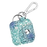 Fintie Case for Tile Mate/Tile Pro/Tile Sport/Tile Style/Cube Pro Key Finder, Vegan Leather Protective Cover for 2020 2018 and All Generations Tile, Emerald Illusions
