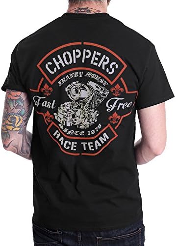 Choppers Motorcycle Custom Vintage Mens Black T-Shirt Short Sleeve (Medium)