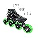 VNLA Loco Verde Roller Blades/Adult Rollerblades Women - Adjustable Inline Skates for Women - Patines Roller Skate Blade - Rollerblades Men (Black/Green)