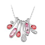 Glamorousky Purple Horse Sweet Pink Swarovski Element Crystal Music Note Necklace (15608)