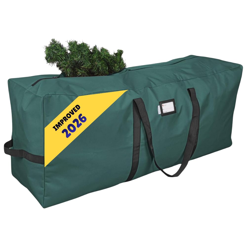 Primode Holiday Tree Storage Bag, Fits Up to 9 Ft. Tall Disassembled Tree, 25" Height X 20" Wide X 65" Long, Heavy Duty Storage Container, Constructed Of Durable 600D Oxford Material (Green)