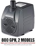 PonicsPumps 800 GPH (800 GPH : 6' Cord)