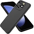Tuxiwei Gel Rubber Shockproof Protection Case for Tecno Spark 20 Pro, Matte Colorful Anti-Fingerprint Liquid Silicone with Soft Microfiber Lining | Anti-Scratch Tecno Spark 20 Pro Cover-Black
