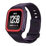 Feuy Fitbit versa bands,Soft TPU Protection Silicone Surrounded Sports Strap Wristband for Fitbit Versa Smart Fitness Watch Accessories Bracelet,Have protective Case cover function Band For Women men.