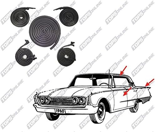 1964 thru 1965 Pontiac GTO, Lemans &amp; Tempest--5 Piece Weather Seals Kit for 2-Door Hardtop Model