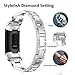 Wekin Replacement Metal Bands Compatible for Fitbit Charge 4/Charge 3 /Charge3 SE Women Men, Bling Rhinestone Bracelet Wristbands Straps Accessory for Charge 3 Fitness Tracker (x-silver)