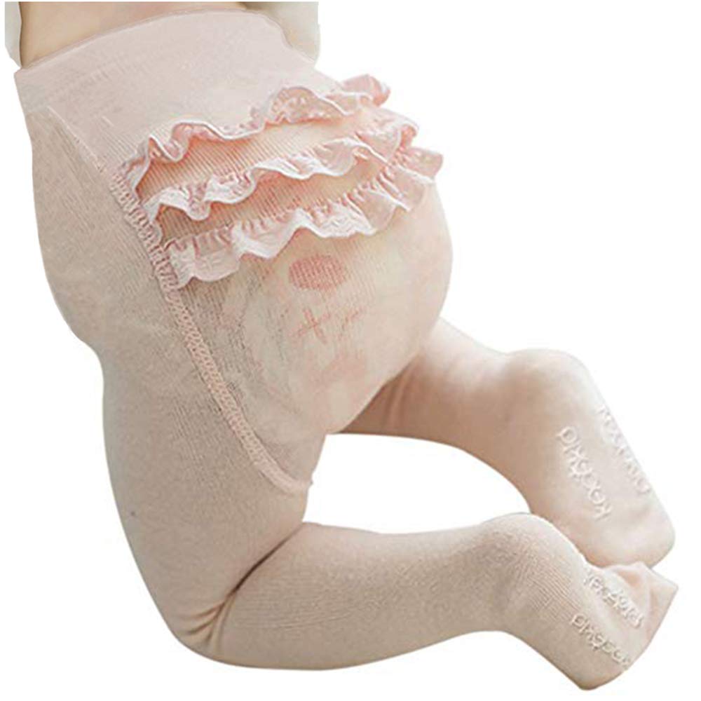 BBKidss Baby Girls Embroidery Ruffle Tights Toddlers Cotton Pantyhose