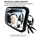 Baby Car Seat Mirror, Best Large Backseat Infant Rear Facing Mirror, Includes a Pair of Sunshade and Free-EBOOK, This Mirror is Crystal Clear, with 360 Degree Adjustment Flexibility