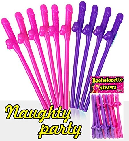 Bachelorette Party Drinking Straws - Fun Shape Bachelorette Straws for Hen Naughty Party