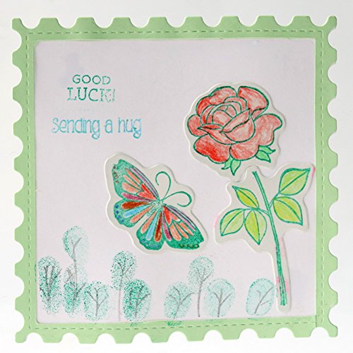 WYSE Stamp and Cutting Dies Set Butterfly Flower for Scrapbooking Card Making (vase)