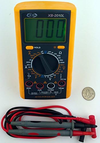 Sinometer XB2010L AC/DC 32-range Digital Multimeter Current Measurement Up to 10A on Both AC and DC, Capacitance and More, with Back-lit LCD Display by Sinometer